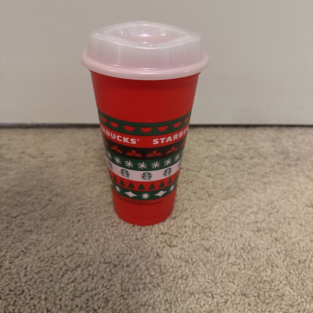 NEW Starbucks Christmas Holiday 2020 Reusable Plastic Cup Tumbler 16oz Red Green